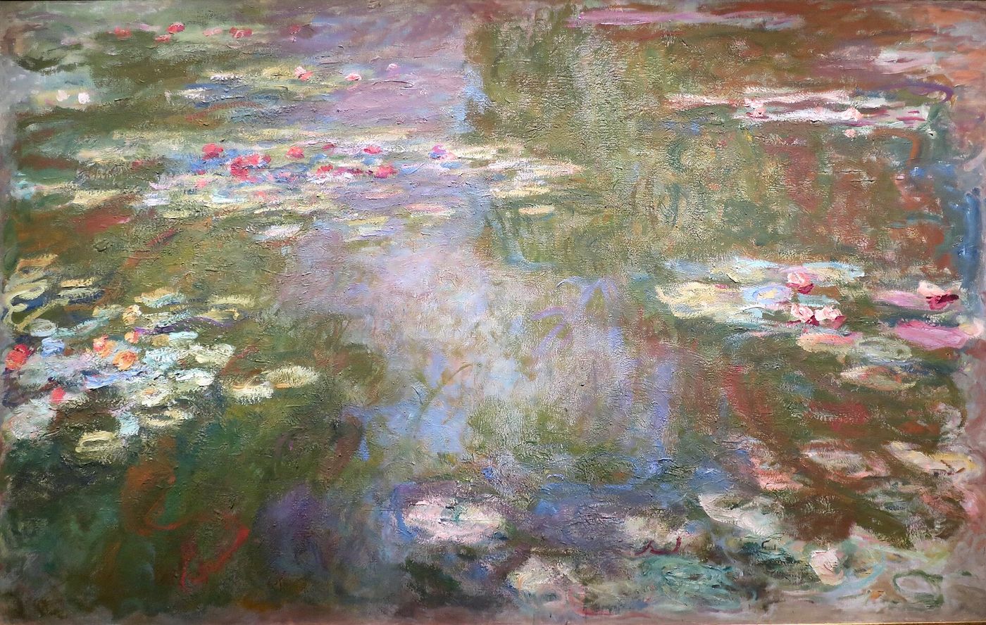 Monet — water lilies, settling surface